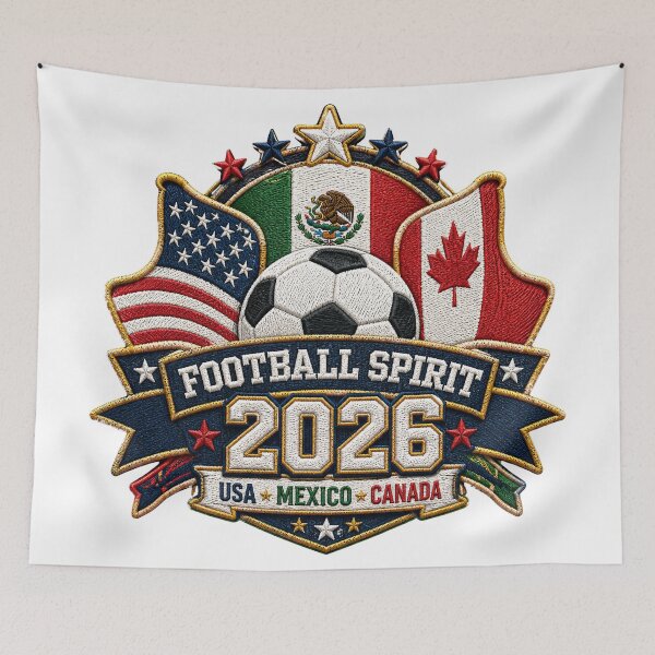 Item preview, Football Spirit 2026 USA Mexico Canada Patch Design designed and sold by emaga.