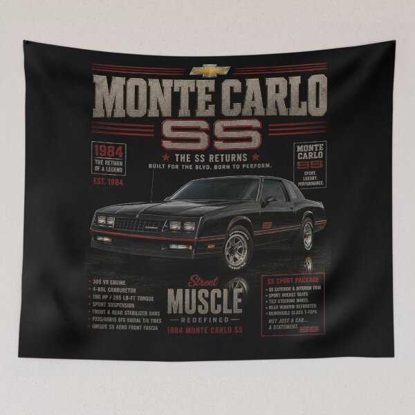 Item preview, 1984 Chevrolet Monte Carlo SS Classic Return Performance Car Vintage Art designed and sold by TheArtOfCar.