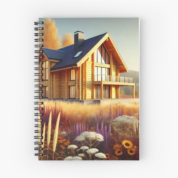 Item preview, Wooden Countryside House – Late Summer to Early Autumn Rustic Home Surrounded by Trees and Florals designed and sold by EmeraldeaArt.