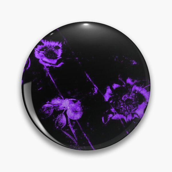 Item preview, Purple Bloom in the Void — Neon Botanical Dark Floral Print designed and sold by BatNature.