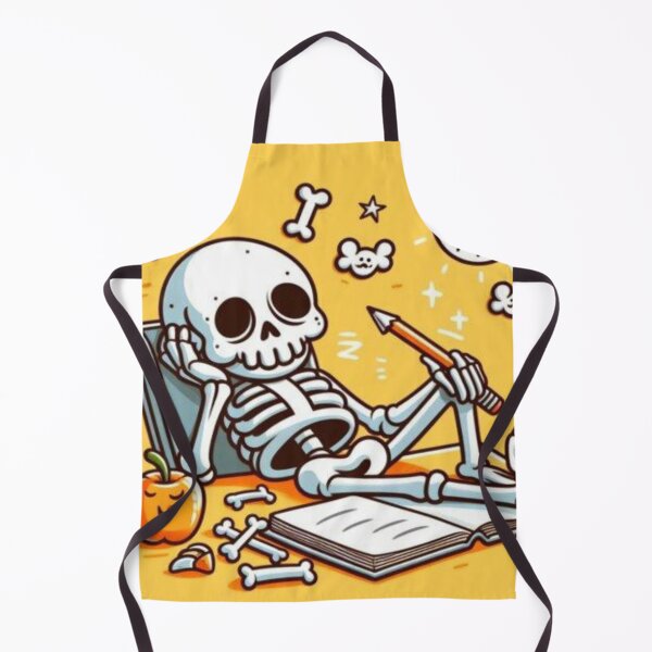 Item preview, Cute Lazy Skeleton Studying Sticker | Funny Kawaii Student Skeleton designed and sold by SkeletonMood.