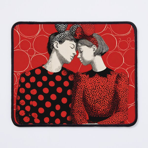 Item preview, Love Couple Polka Dot Art, Bold Red Black Romantic Illustration designed and sold by daila70.