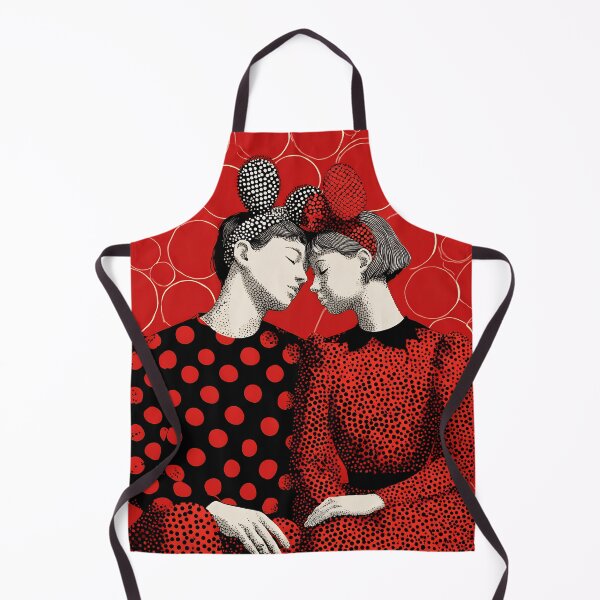 Item preview, Love Couple Polka Dot Art, Bold Red Black Romantic Illustration designed and sold by daila70.
