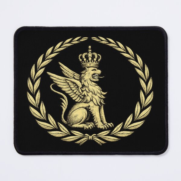 Item preview, Majestic Winged Lion Heraldic Crest Antique Gold Emblem designed and sold by The Abstract Vision.