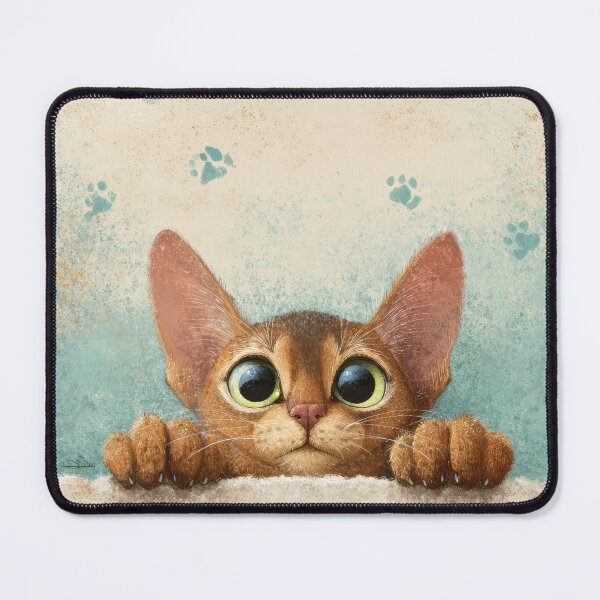 Item preview, Abyssinian Cat Peeking over Wall 01 designed and sold by Elisabeth Lucas.