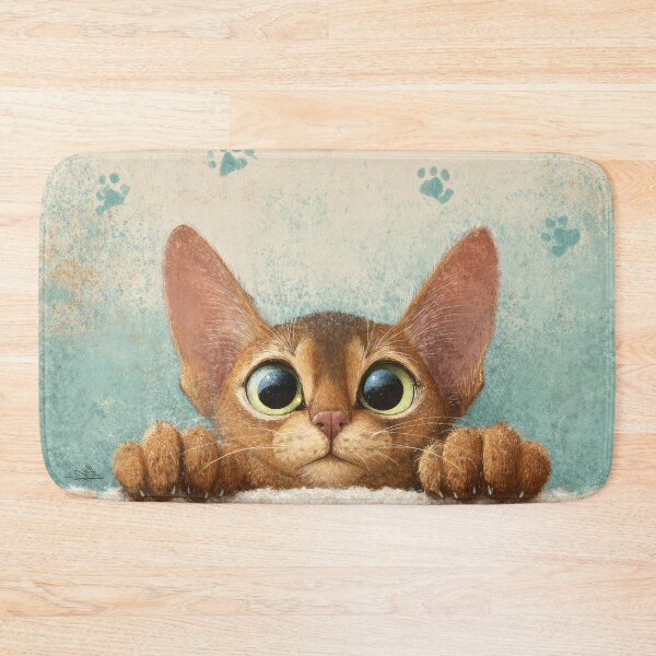 Item preview, Abyssinian Cat Peeking over Wall 01 designed and sold by Elisabeth Lucas.