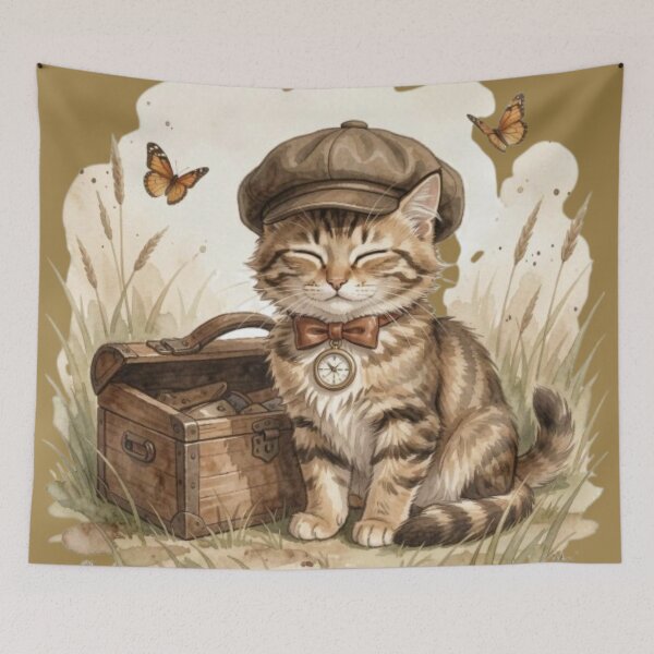 Item preview, Vintage Steampunk Cat Explorer designed and sold by tim tal.