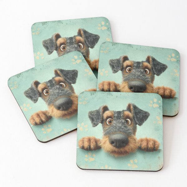 Item preview, Airedale Terrier Peeking over Wall 02 designed and sold by Elisabeth Lucas.