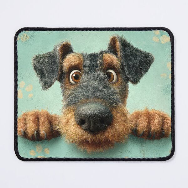 Item preview, Airedale Terrier Peeking over Wall 02 designed and sold by Elisabeth Lucas.