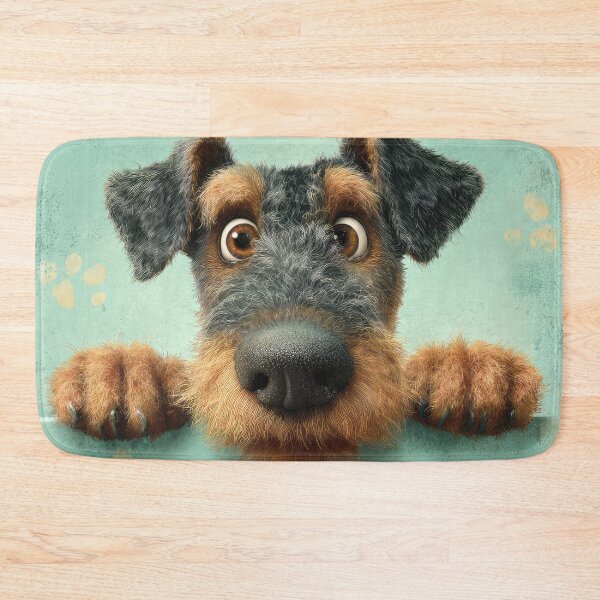 Item preview, Airedale Terrier Peeking over Wall 02 designed and sold by Elisabeth Lucas.