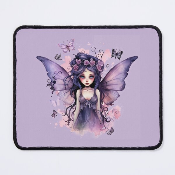 Item preview, Purple Butterfly Fairy with Roses | Ethereal Fantasy Faerie Art designed and sold by TheInkRaven.
