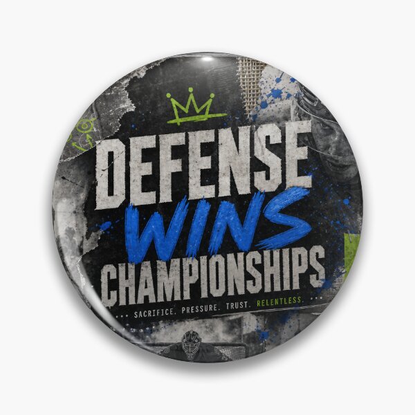 Item preview, DEFENSE WINS CHAMPIONSHIPS — Hockey Collage Poster (Mixed‑Media, Gritty) designed and sold by Jandedan.