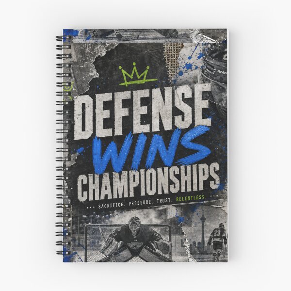 Item preview, DEFENSE WINS CHAMPIONSHIPS — Hockey Collage Poster (Mixed‑Media, Gritty) designed and sold by Jandedan.