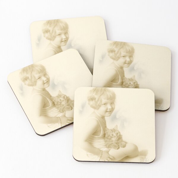Item preview, Vintage Child with Kitten Studio Portrait designed and sold by BGPickers.