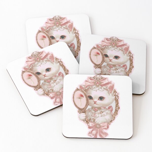 Item preview, Coquette Victorian Kitten Rococo Mirror Sticker designed and sold by mimesshop.