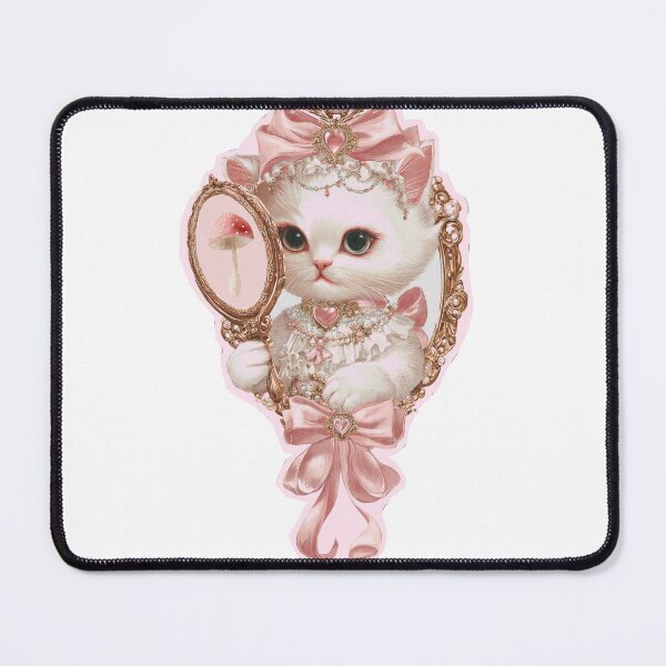 Item preview, Coquette Victorian Kitten Rococo Mirror Sticker designed and sold by mimesshop.