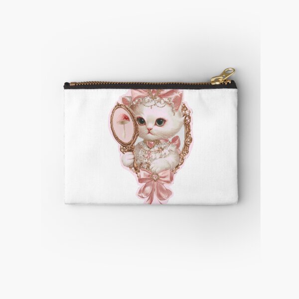 Item preview, Coquette Victorian Kitten Rococo Mirror Sticker designed and sold by mimesshop.