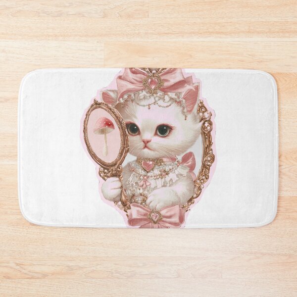 Item preview, Coquette Victorian Kitten Rococo Mirror Sticker designed and sold by mimesshop.