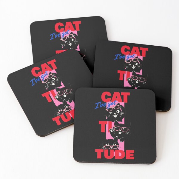 Item preview, I've Got Cattitude – Funny Black Cat Sunglasses Gift Cat Lover Design designed and sold by StillWildink.