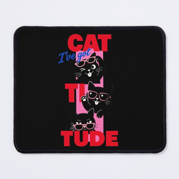 Item preview, I've Got Cattitude – Funny Black Cat Sunglasses Gift Cat Lover Design designed and sold by StillWildink.