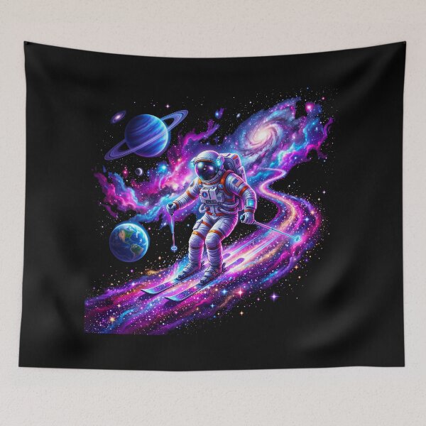 Item preview, Atomic Ski Astronaut Skiing in Space Galaxy Art designed and sold by sky11PP.