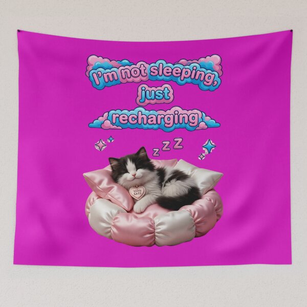 Item preview, Sleepy Kitten Recharge Mode Kawaii Cat Aesthetic  designed and sold by digitalbob60.