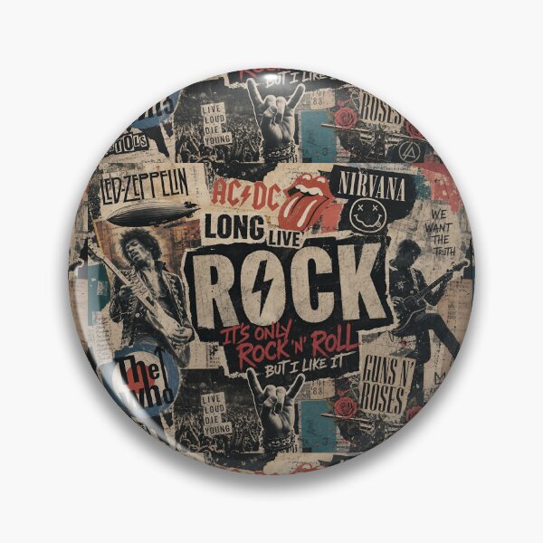 Item preview, ROCK COLLAGE — Abstract Mixed‑Media Rock Poster (Gritty Typography & Icons) designed and sold by Jandedan.