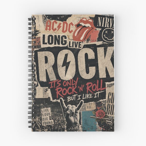 Item preview, ROCK COLLAGE — Abstract Mixed‑Media Rock Poster (Gritty Typography & Icons) designed and sold by Jandedan.