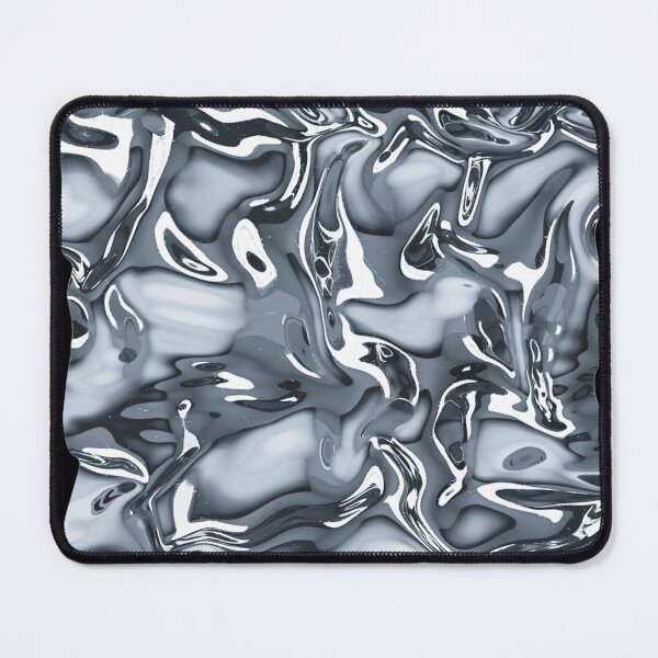 Item preview, Liquid Chrome Silver Metallic Waves Texture Pattern Art designed and sold by Rawafi Art Studio.