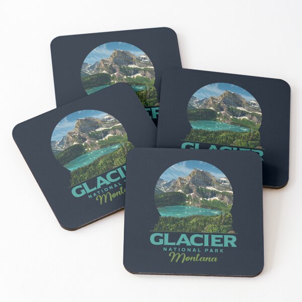 Item preview, Glacier National Park Montana Vintage Mountain Illustration designed and sold by LinaValearte.