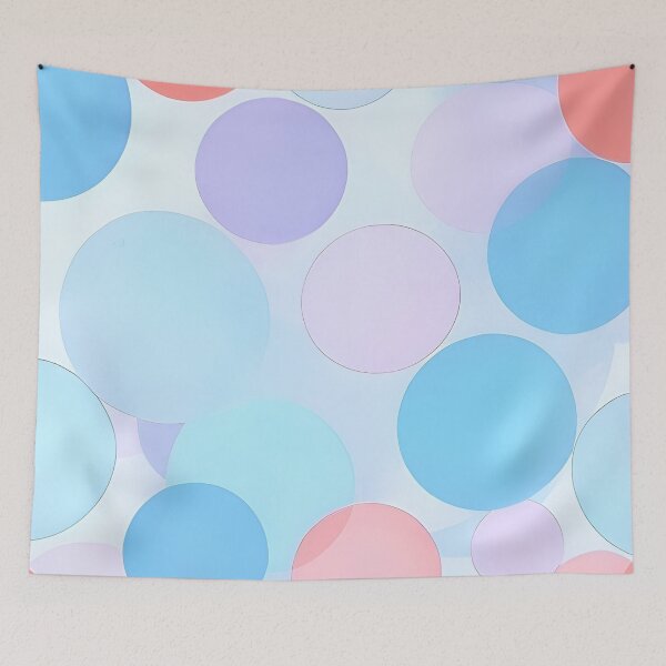 Item preview, Translucent Pastel Circles Overlapping Abstract Geometric Pattern Soft Blue Pink Violet Lavender designed and sold by Good Vibes .