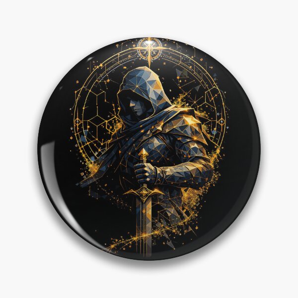 Item preview, Mystic Hooded Warrior Design | Geometric Dark Fantasy Artwork designed and sold by Inner Flame Studio.