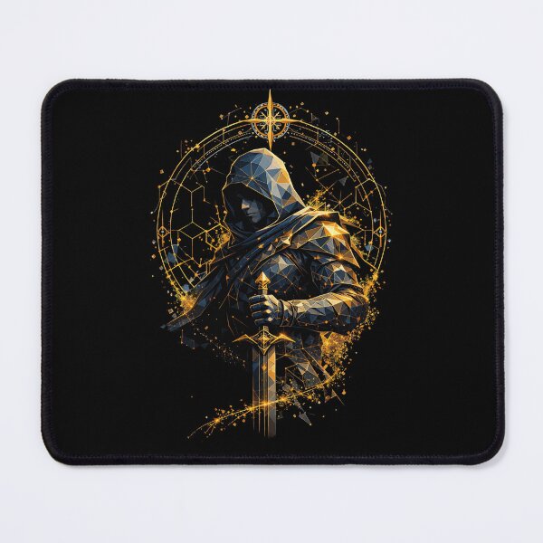 Item preview, Mystic Hooded Warrior Design | Geometric Dark Fantasy Artwork designed and sold by Inner Flame Studio.