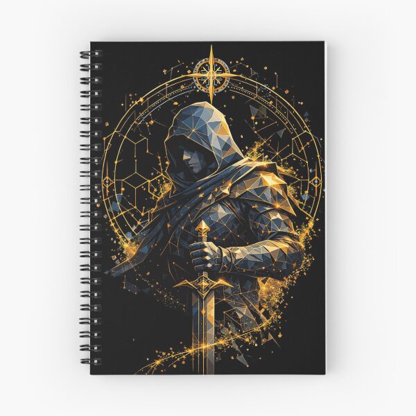 Item preview, Mystic Hooded Warrior Design | Geometric Dark Fantasy Artwork designed and sold by Inner Flame Studio.