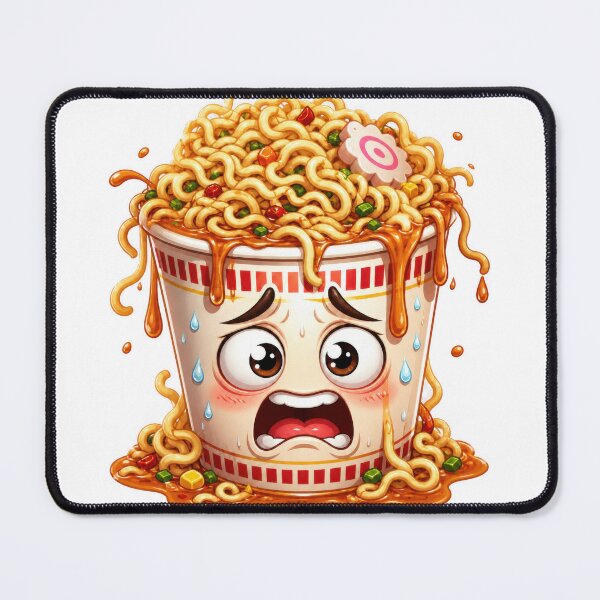 Item preview, Stressed Overflowing Instant Ramen Cup Cartoon Character designed and sold by jgvisualarts.