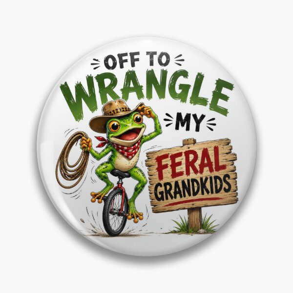 Item preview, Off to Wrangle My Feral Grandkids Funny Frog Riding Bicycle designed and sold by Zbixu.