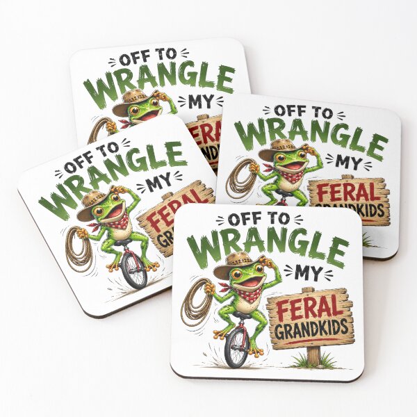 Item preview, Off to Wrangle My Feral Grandkids Funny Frog Riding Bicycle designed and sold by Zbixu.