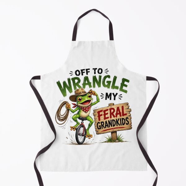 Item preview, Off to Wrangle My Feral Grandkids Funny Frog Riding Bicycle designed and sold by Zbixu.