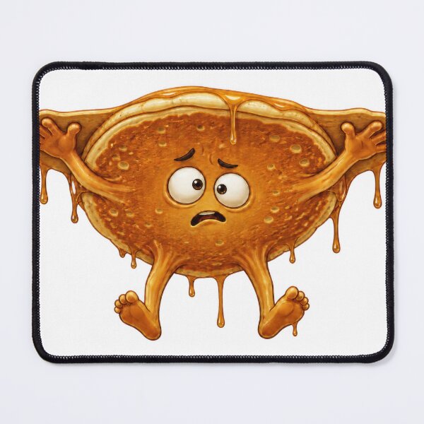 Item preview, Confused Pancake Cartoon Character Stuck and Dripping Syrup designed and sold by jgvisualarts.