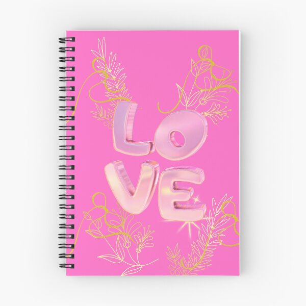 Item preview,  Love Pink 3D Balloon Letters Gold Floral Hot Pink Art Print designed and sold by Extremeallie.