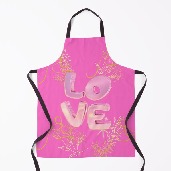 Item preview,  Love Pink 3D Balloon Letters Gold Floral Hot Pink Art Print designed and sold by Extremeallie.