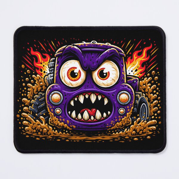 Item preview, Purple Angry Car Face with Flames and Mud designed and sold by Piotrek0001.