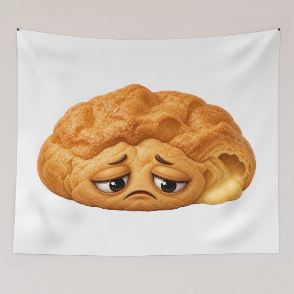 Item preview, Sad Deflated Cream Puff Cartoon Character Illustration designed and sold by jgvisualarts.