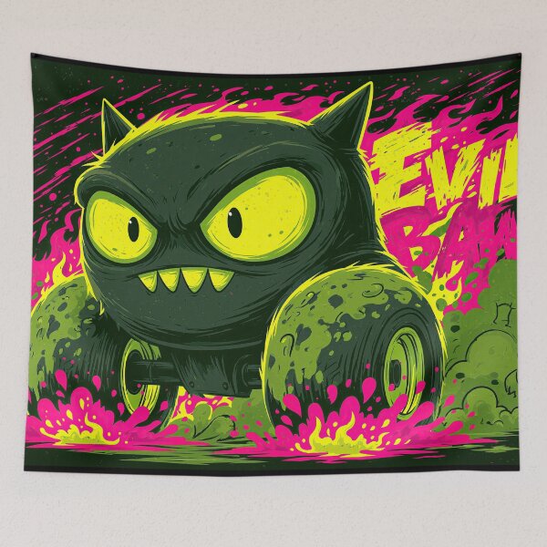 Item preview, Green Glowing Evil Monster Face with Text designed and sold by Piotrek0001.