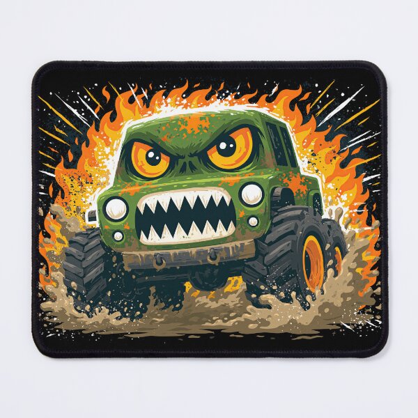 Item preview, Green Monster Truck with Sharp Teeth Art designed and sold by Piotrek0001.