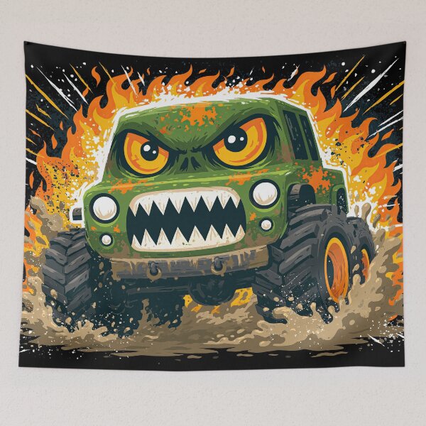 Item preview, Green Monster Truck with Sharp Teeth Art designed and sold by Piotrek0001.