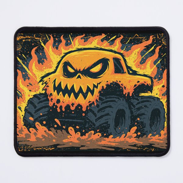 Item preview, Orange Skull Face Monster Truck in Fire designed and sold by Piotrek0001.