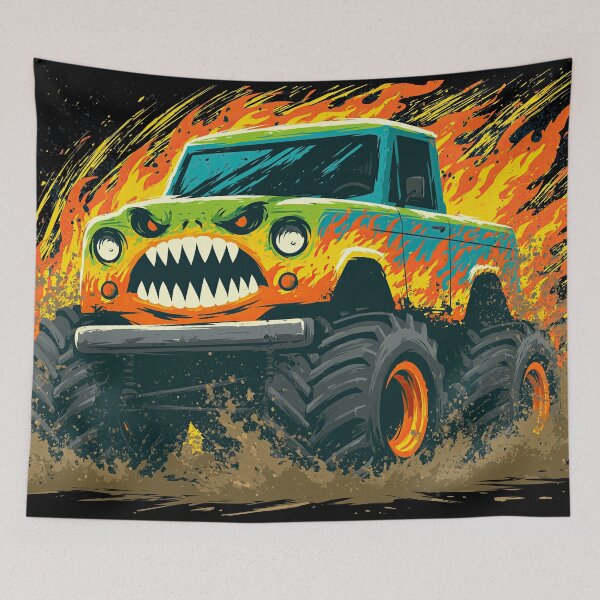 Item preview, Blue and Orange Toothy Truck in Mud designed and sold by Piotrek0001.
