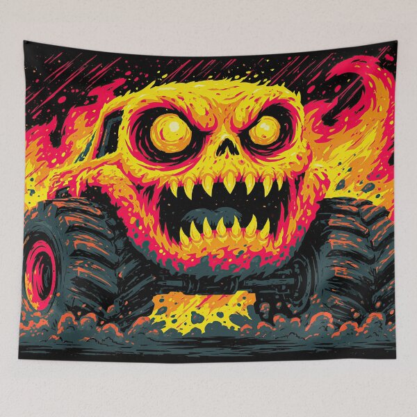 Item preview, Fiery Red and Purple Monster Face Truck designed and sold by Piotrek0001.