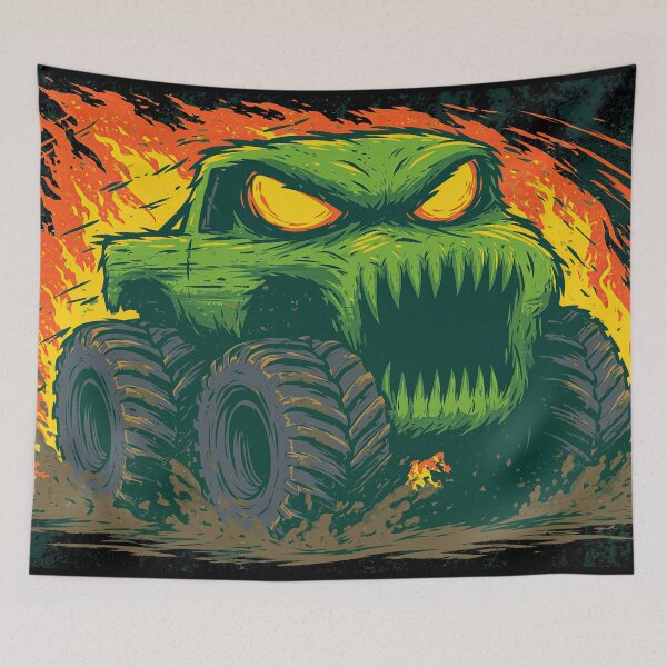 Item preview, Dark Green Angry Monster Truck Graphic designed and sold by Piotrek0001.
